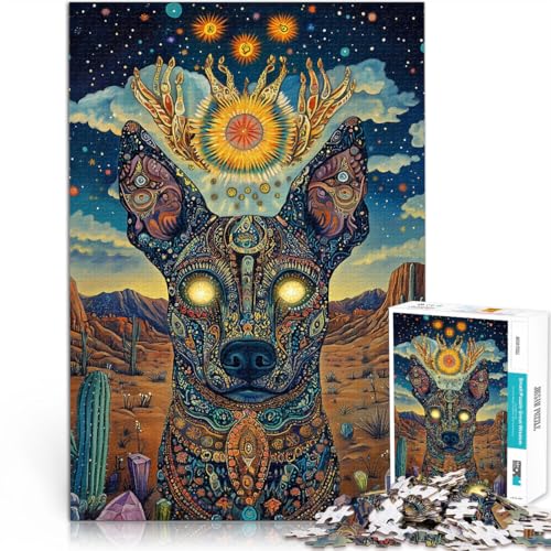 Puzzle für Erwachsene 1000 Teile Bunter Kunsthund Aus Karton，ab 14 Jahren Home Dekoration Spiel Spielzeug Tolles Geschenk zum Spielen。Größe：26x38cm/10.2x14.9Zoll von LKSDCBOT