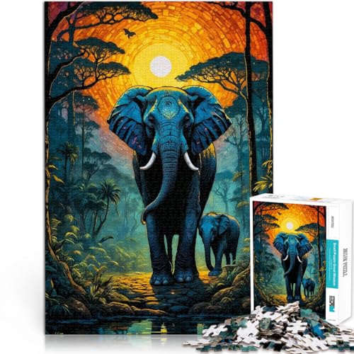Puzzle für Erwachsene 1000 Teile Elefantenlandschaft Aus Holz,für und ab 14 Jahren Lernspiele Weihnachtsspiel Geschenke。Größe:50x75cm/19.6x29.5Zoll Puzzle für Erwachsene 1000 Teile Elefantenlandschaft Aus Holz,für und ab 14 Jahren Lernspiele Weihnachtsspiel Geschenke。Größe:50x75cm/19.6x29.5Zoll von LKSDCBOT