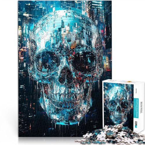 Puzzle für Erwachsene 1000 Teile Futuristische Totenkopfkunst Aus Karton,ab 14 Jahren Präzisionsschneiden Wanddekoration Einzigartige Geschenke zum Geburtstag und zu Weihnachten。Größe:38x52cm Puzzle für Erwachsene 1000 Teile Futuristische Totenkopfkunst Aus Karton,ab 14 Jahren Präzisionsschneiden Wanddekoration Einzigartige Geschenke zum Geburtstag und zu Weihnachten。Größe:38x52cm von LKSDCBOT