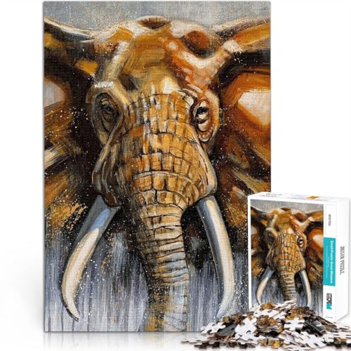Puzzle für Erwachsene 1000 Teile Gemälde Elefant Aus Holz,ab 14 Jahren Spielzeug 。Größe:50x75cm/19.6x29.5Zoll Puzzle für Erwachsene 1000 Teile Gemälde Elefant Aus Holz,ab 14 Jahren Spielzeug 。Größe:50x75cm/19.6x29.5Zoll von LKSDCBOT