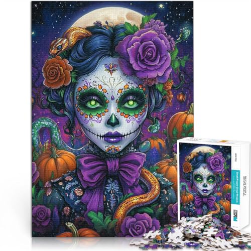 Puzzle für Erwachsene 1000 Teile Halloween Zauberhexe Aus Karton，ab 14 Jahren Lernspiel Tolles Geschenk。Größe：26x38cm/10.2x14.9Zoll von LKSDCBOT