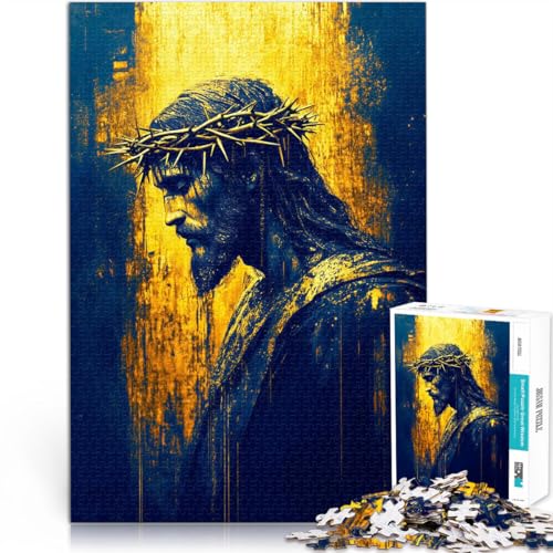 Puzzle für Erwachsene 1000 Teile Jesus Christus Porträt Aus Karton，für 14+ Spielzeug 。Größe：26x38cm/10.2x14.9Zoll von LKSDCBOT