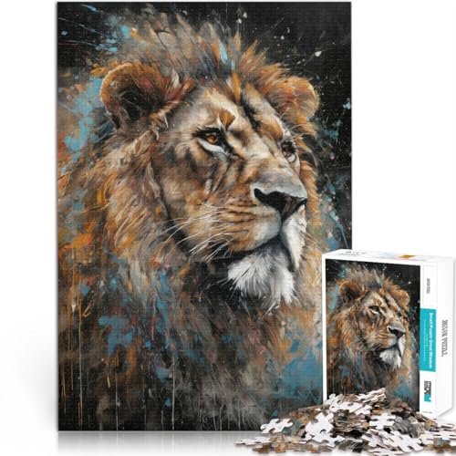 Puzzle für Erwachsene 1000 Teile Löwe Aus Karton，für 14+ Lustige Spiele Spiele Spielzeug Geschenk。Größe：26x38cm/10.2x14.9Zoll von LKSDCBOT