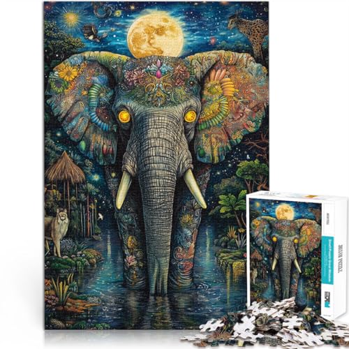 Puzzle für Erwachsene 1000 Teile Majestätischer Elefant Aus Karton，für 14+ Lernspiel Tolle Geschenke und Spielzeuge。Größe：26x38cm/10.2x14.9Zoll von LKSDCBOT