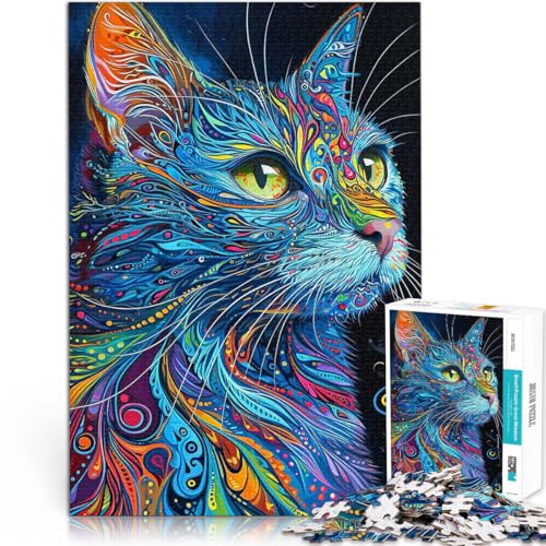 Puzzle für Erwachsene 1000 Teile Psychedelische Katze Aus Karton,Geeignet für Kinder ab 14 Jahren DIY-Lernspiele Weihnachtsspiel Geschenke für Frauen。Größe:38x52cm/14.9x20.4Zoll Puzzle für Erwachsene 1000 Teile Psychedelische Katze Aus Karton,Geeignet für Kinder ab 14 Jahren DIY-Lernspiele Weihnachtsspiel Geschenke für Frauen。Größe:38x52cm/14.9x20.4Zoll von LKSDCBOT