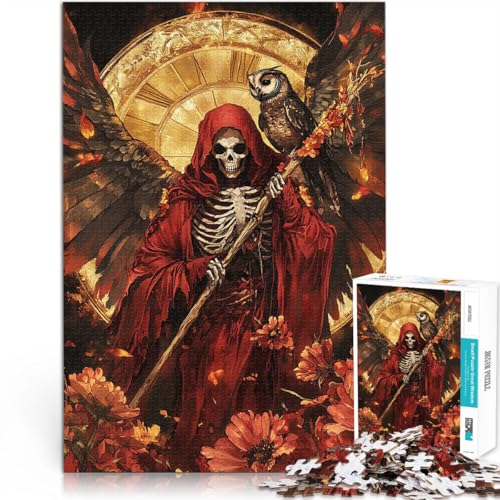 Puzzle für Erwachsene 1000 Teile Santa Muerte mit Eule Aus Karton,ab 14 Jahren Herausforderndes Spielzeug Weihnachtsgeburtstagsgeschenk。Größe:38x52cm/14.9x20.4Zoll Puzzle für Erwachsene 1000 Teile Santa Muerte mit Eule Aus Karton,ab 14 Jahren Herausforderndes Spielzeug Weihnachtsgeburtstagsgeschenk。Größe:38x52cm/14.9x20.4Zoll von LKSDCBOT