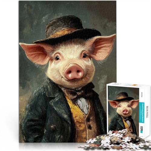 Puzzle für Erwachsene 1000 Teile Schwein im Zylinder Aus Holz,Geeignet für Kinder ab 14 Jahren Spielzeug Lernspiele Antistress Lustiges Geschenk für die ganze Familie。Größe:50x75cm/19.6x29.5Zoll Puzzle für Erwachsene 1000 Teile Schwein im Zylinder Aus Holz,Geeignet für Kinder ab 14 Jahren Spielzeug Lernspiele Antistress Lustiges Geschenk für die ganze Familie。Größe:50x75cm/19.6x29.5Zoll von LKSDCBOT