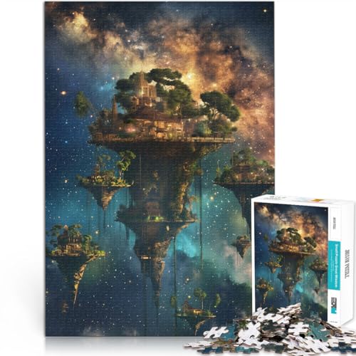 Puzzle für Erwachsene 1000 Teile Schwimmende Inseln im Weltraum Aus Karton，ab 14 Jahren Spielzeug-Wanddekoration Spiele Spielzeug Geschenk。Größe：26x38cm/10.2x14.9Zoll von LKSDCBOT
