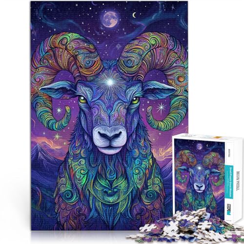 Puzzle für Erwachsene 1000 Teile Sternenhimmel und Schafe Aus Karton，ab 14 Jahren Lernspiel Tolle Geschenke und Spielzeuge。Größe：26x38cm/10.2x14.9Zoll von LKSDCBOT