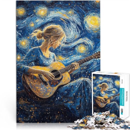 Puzzle für Erwachsene 1000 Teile Sternennacht-Gitarrist Aus Karton,für 14+ Lernspiele für Erwachsene und Jugendliche Als Geschenk für die ganze Familie und Freunde。Größe:26x38cm/10.2x14.9Zoll Puzzle für Erwachsene 1000 Teile Sternennacht-Gitarrist Aus Karton,für 14+ Lernspiele für Erwachsene und Jugendliche Als Geschenk für die ganze Familie und Freunde。Größe:26x38cm/10.2x14.9Zoll von LKSDCBOT