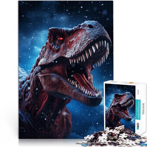 Puzzle für Erwachsene 1000 Teile T-Rex Dinosaurier Tier Aus Karton，ab 14 Jahren Herausforderndes Spiel Geschenk - Herausforderndes Spiel。Größe：26x38cm/10.2x14.9Zoll von LKSDCBOT