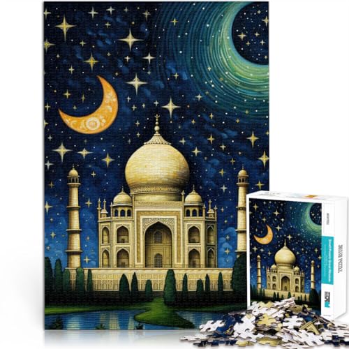Puzzle für Erwachsene 1000 Teile Taj Mahal von Indien Aus Holz，Geeignet für Kinder ab 14 Jahren Heimdekoration Geschenke zum 。Größe：50x75cm/19.6x29.5Zoll von LKSDCBOT