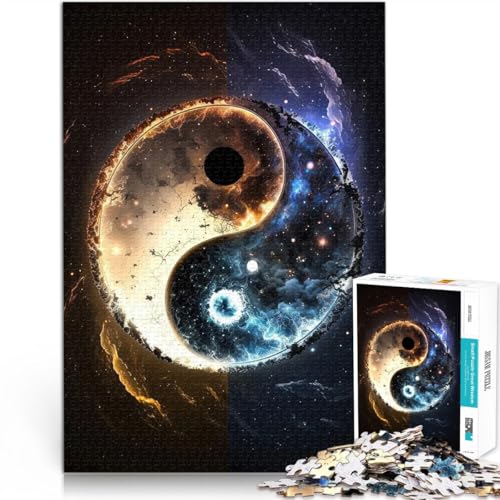 Puzzle für Erwachsene 1000 Teile Yin Yang Aus Holz，ab 14 Jahren Lustige Spiele Spiele Spielzeug Geschenk。Größe：50x75cm/19.6x29.5Zoll von LKSDCBOT