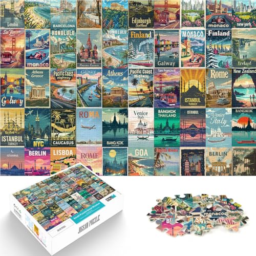 Puzzle für Erwachsene 1000 Teile reiseplakat spleißen Kunst Aus Karton,Geeignet für Personen ab 14 Jahren Quizspiel Lustige Aktivitäten für zu Hause, Geburtstagsgeschenk, Reisegeschenke。 Puzzle für Erwachsene 1000 Teile reiseplakat spleißen Kunst Aus Karton,Geeignet für Personen ab 14 Jahren Quizspiel Lustige Aktivitäten für zu Hause, Geburtstagsgeschenk, Reisegeschenke。 von LKSDCBOT
