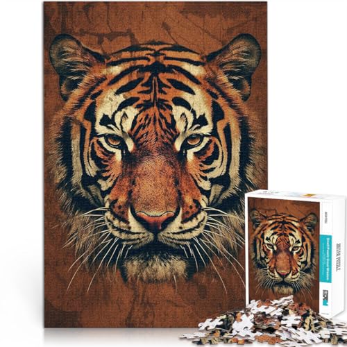 Puzzle für Erwachsene 2000 Teile Minimalistisches Tigerporträt Aus Karton，für 14+ Spielzeug Geschenke für Freunde und Familie。Größe：70x100cm/27.5x39.3Zoll von LKSDCBOT