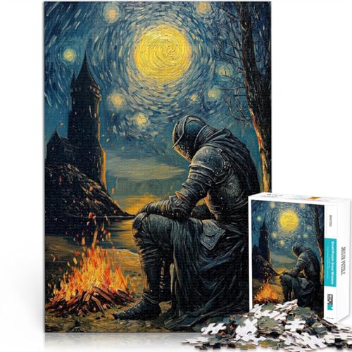 Puzzle für Erwachsene 2000 Teile Ritter am Lagerfeuer Aus Karton，Geeignet für Kinder ab 14 Jahren Geschenke zur Heimdekoration Einzigartige Wohndekorationen und Geschenke。Größe：70x100cm von LKSDCBOT