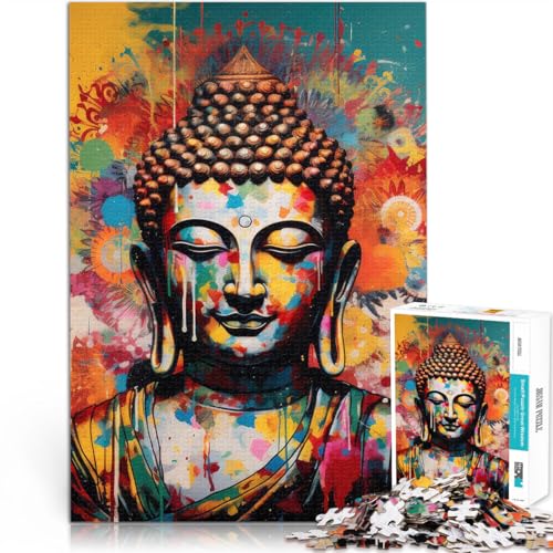 Puzzle für Erwachsene und Jugendliche 1000 Teile Buddha-Gemälde Aus Karton，Geeignet für Personen ab 14 Jahren Lernspiele Lernspiel zum Geburtstag und Weihnachten。Größe：26x38cm/10.2x14.9Zoll von LKSDCBOT