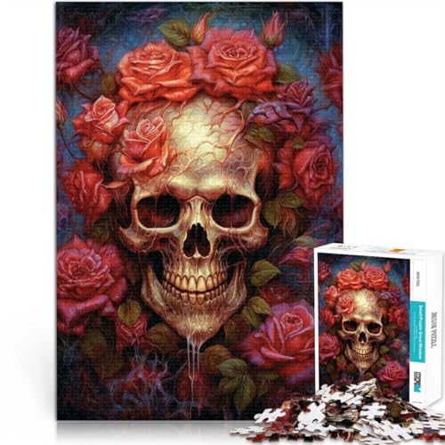 Puzzle für Erwachsene und Jugendliche 1000 Teile Totenkopf und Rosen Aus Karton,ab 14 Jahren Intellektuelles Dekompressions-Lernspielzeug Gutes Geschenk。Größe:38x52cm/14.9x20.4Zoll Puzzle für Erwachsene und Jugendliche 1000 Teile Totenkopf und Rosen Aus Karton,ab 14 Jahren Intellektuelles Dekompressions-Lernspielzeug Gutes Geschenk。Größe:38x52cm/14.9x20.4Zoll von LKSDCBOT
