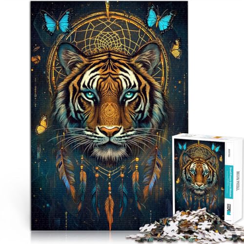 Puzzles für Erwachsene 1000 Puzzles Fantasie-Magischer Tiger Aus Holz，für 14+ Familienspiele Tolle Geschenke und Spielzeuge。Größe：50x75cm/19.6x29.5Zoll von LKSDCBOT