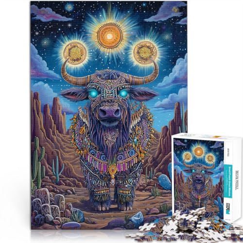 Puzzles für Erwachsene 1000 Puzzles Farbiger Yak Aus Karton，für 14+ Entspannungsspiele Lustiges Geschenk。Größe：26x38cm/10.2x14.9Zoll von LKSDCBOT