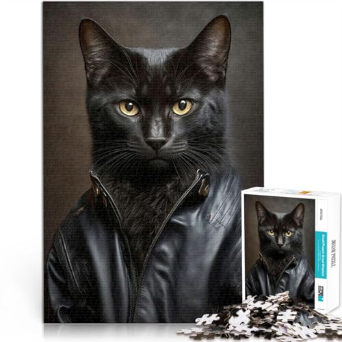 Schweres Puzzle für Erwachsene, 1000 Teile Coole Schwarze Katze Aus Holz,ab 14 Jahren Spiel Wanddekoration Spiele Spielzeug Geschenk。Größe:50x75cm/19.6x29.5Zoll Schweres Puzzle für Erwachsene, 1000 Teile Coole Schwarze Katze Aus Holz,ab 14 Jahren Spiel Wanddekoration Spiele Spielzeug Geschenk。Größe:50x75cm/19.6x29.5Zoll von LKSDCBOT