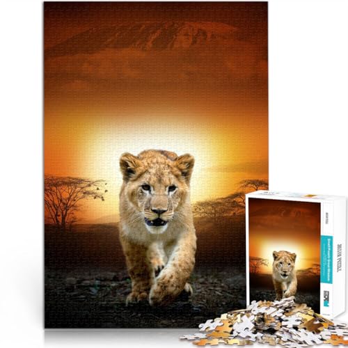 Schweres Puzzle für Erwachsene, 1000 Teile Löwenjunges Aus Karton，für und ab 14 Jahren Schwierig und herausfordernd Weihnachtsspiel Geschenke。Größe：26x38cm/10.2x14.9Zoll von LKSDCBOT