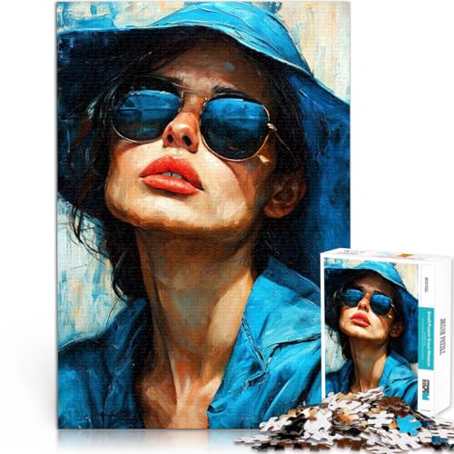 Schweres Puzzle für Erwachsene, 1000 Teile Porträt Einer Frau Aus Karton，Geeignet für Kinder ab 14 Jahren Spielzeug-Wanddekoration Spiele Spielzeug Geschenk。Größe：26x38cm/10.2x14.9Zoll von LKSDCBOT