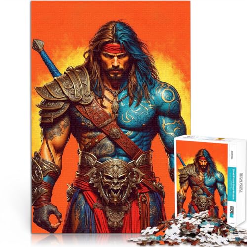 Schweres Puzzle für Erwachsene, 1000 Teile Wilder Krieger Aus Holz,ab 14 Jahren Anspruchsvoll, Aber lustig und humorvoll Wichtelgeschenke。Größe:50x75cm/19.6x29.5Zoll Schweres Puzzle für Erwachsene, 1000 Teile Wilder Krieger Aus Holz,ab 14 Jahren Anspruchsvoll, Aber lustig und humorvoll Wichtelgeschenke。Größe:50x75cm/19.6x29.5Zoll von LKSDCBOT