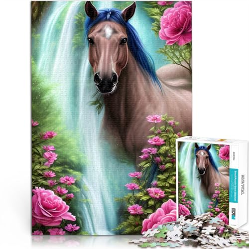 für Erwachsene 1000-Teile-Puzzle Braunes Pferd am Wasserfall Aus Holz,für und ab 14 Jahren Home Dekoration Spiel Spielzeug Lernen pädagogisches Geschenk。Größe:50x75cm/19.6x29.5Zoll für Erwachsene 1000-Teile-Puzzle Braunes Pferd am Wasserfall Aus Holz,für und ab 14 Jahren Home Dekoration Spiel Spielzeug Lernen pädagogisches Geschenk。Größe:50x75cm/19.6x29.5Zoll von LKSDCBOT
