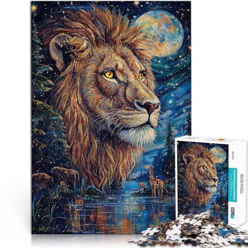 für Erwachsene 1000 Teile Puzzle Geschenke Gemälde Löwe Aus Karton，ab 14 Jahren Lernspielzeug Angeboten als Geschenk für die ganze Familie。Größe：38x52cm/14.9x20.4Zoll von LKSDCBOT