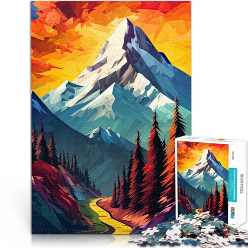 für Erwachsene 1000 Teile Puzzle Geschenke Popart Berge Aus Karton，für 14+ Lernspielzeug-Herausforderung 。Größe：26x38cm/10.2x14.9Zoll von LKSDCBOT