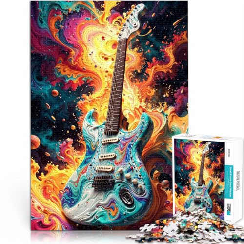 für Erwachsene 1000-Teile-Puzzle Gitarrentraum Aus Karton，Geeignet für Kinder ab 14 Jahren Denksportaufgabe Geschenk - Herausforderndes Spiel。Größe：38x52cm/14.9x20.4Zoll von LKSDCBOT