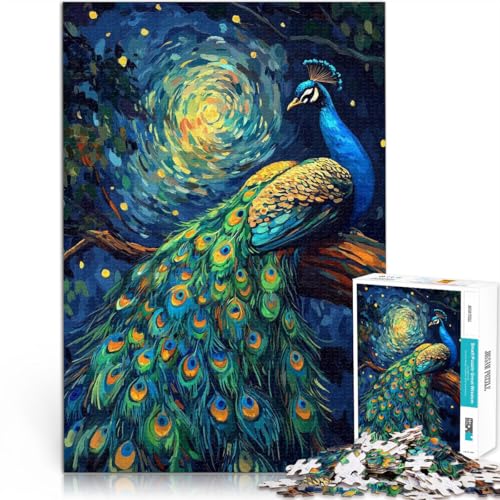 für Erwachsene 1000-Teile-Puzzle Pfau unter Sternennacht Aus Holz,für und ab 14 Jahren Wohnkunstdekor Geschenke zum 。Größe:50x75cm/19.6x29.5Zoll für Erwachsene 1000-Teile-Puzzle Pfau unter Sternennacht Aus Holz,für und ab 14 Jahren Wohnkunstdekor Geschenke zum 。Größe:50x75cm/19.6x29.5Zoll von LKSDCBOT