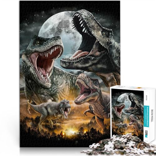 für Erwachsene 1000 Teile Puzzle Tyrannosaurus Rex Dinosaurier Aus Karton，für 14+ DIY-Lernspiele Geschenkspielzeug。Größe：26x38cm/10.2x14.9Zoll von LKSDCBOT