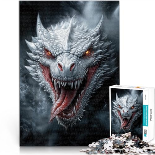 für Erwachsene Puzzles 1000 Teile Puzzles Frostdrachenbrüllen Aus Holz，für 14+ Geschenke zur Heimdekoration Tolle Geschenke und Spielzeuge。Größe：50x75cm/19.6x29.5Zoll von LKSDCBOT