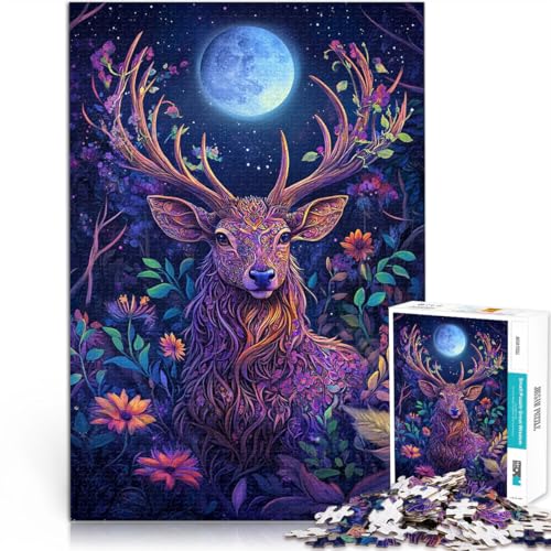für Erwachsene Puzzles 1000 Teile Puzzles Neonhirsch Aus Karton，für 14+ Lustige Spiele Spiele Spielzeug Geschenk。Größe：26x38cm/10.2x14.9Zoll von LKSDCBOT