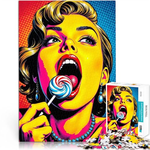 für Erwachsene Puzzles 1000 Teile Puzzles Pop-Art-Frau mit Lutscher Aus Karton,für 14+ DIY-Lernspiele Geschenk zum Geburtstag。Größe:26x38cm/10.2x14.9Zoll für Erwachsene Puzzles 1000 Teile Puzzles Pop-Art-Frau mit Lutscher Aus Karton,für 14+ DIY-Lernspiele Geschenk zum Geburtstag。Größe:26x38cm/10.2x14.9Zoll von LKSDCBOT