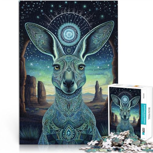 für Erwachsene1000-Teile-Puzzles Farbiges Känguru Aus Holz，Geeignet für Kinder ab 14 Jahren für die Heimdekoration Geschenke zum 。Größe：50x75cm/19.6x29.5Zoll von LKSDCBOT