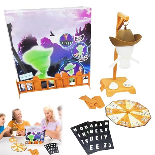 LLELEMAMO Magnetic Hangman Board Game, 2025 New Magnetic Hangman Mystery Word Guessing Game, Cowboy, Glow in The Dark Travel Game, Guess The Word Before Hank Falls for Kids & Families (1Pcs) von LLELEMAMO
