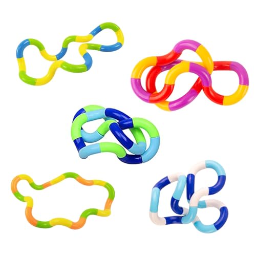 5 Stück Fidget Twister Handspielzeug, Tangle Fidget Toy Sensorik Spielzeug , Antistress Finger Spielzeug Dekompressionsspielzeug Twisted Winding Feeling Toy für Autismus Kinder Erwachsene von LLGSDLL