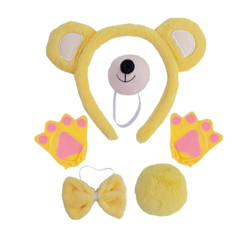 LLHCF Bärenkostüm-Set, Bärenohren, Stirnbänder, Schwanz, Fliege, Nasen-Handschuh, Tutu, Tier-Cosplay-Kostüme, Halloween, Weihnachten, Party, Kind LLHCF Bärenkostüm-Set, Bärenohren, Stirnbänder, Schwanz, Fliege, Nasen-Handschuh, Tutu, Tier-Cosplay-Kostüme, Halloween, Weihnachten, Party, Kind von LLHCF