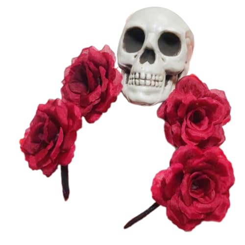 LLHCF Blutige Hexe Kostüm Haarreifen Tag der Toten Dunkelblut Schädel Haarstyling für Live Show Stirnband für Karneval LLHCF Blutige Hexe Kostüm Haarreifen Tag der Toten Dunkelblut Schädel Haarstyling für Live Show Stirnband für Karneval von LLHCF
