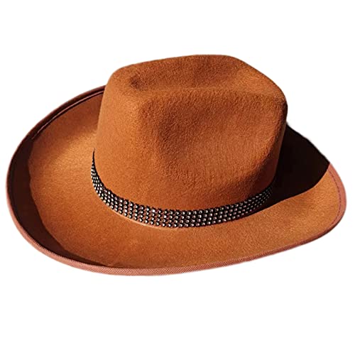 LLHCF Cowgirl-Hut, glitzernder Kuhhut mit schillernden Strass-Streifen, Dekorationen, Erwachsenengröße, Cowboyhut für Party von LLHCF