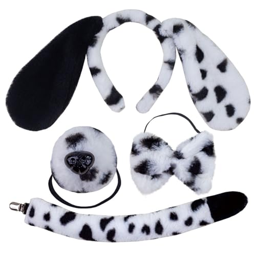 LLHCF Dalmatiner-Cosplay-Kostüm für Kinder, Cartoon-Tier-Stirnband/Schwanz/Fliege, Halloween-Party, Bühne, Rollenspiel-Outfit LLHCF Dalmatiner-Cosplay-Kostüm für Kinder, Cartoon-Tier-Stirnband/Schwanz/Fliege, Halloween-Party, Bühne, Rollenspiel-Outfit von LLHCF