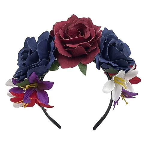LLHCF Elegante Stirnbänder in Blumenform, Totenkopf-Haarreif, Halloween, Stirnbänder für Frauen und Mädchen, Hochzeitsparty-Zubehör von LLHCF