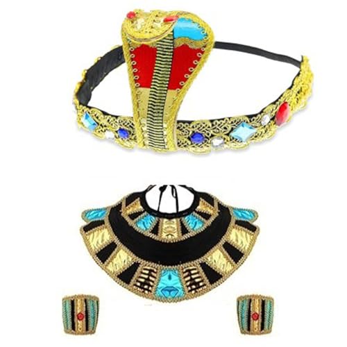 LLHCF Goldene ägyptische Schlange Haarreifen Schlangen Cosplay Stirnbänder Königin von Ägypten Cosplay Coole Kopfbedeckung Queen LLHCF Goldene ägyptische Schlange Haarreifen Schlangen Cosplay Stirnbänder Königin von Ägypten Cosplay Coole Kopfbedeckung Queen von LLHCF