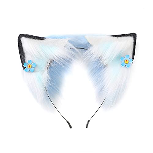 LLHCF Haarreif für ethnische Studenten, Unisex, Fotografieren, mit Blumendekor, Ohren, Stirnbänder, Cartoon, Cosplay, Dienstmädchen, Haarreifen von LLHCF