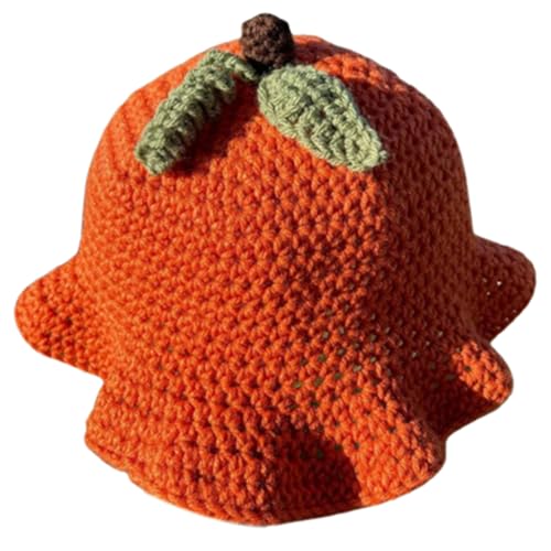 LLHCF Häkel-Kürbis-Hut, Halloween-Eimerhut, gehäkelter Kürbis, Fischerhut für Erwachsene, Teenager, hautfreundlicher Schlapphut LLHCF Häkel-Kürbis-Hut, Halloween-Eimerhut, gehäkelter Kürbis, Fischerhut für Erwachsene, Teenager, hautfreundlicher Schlapphut von LLHCF