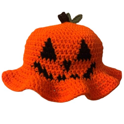 LLHCF Häkel-Kürbis-Hut, Halloween-Eimerhut, gehäkelter Kürbis, Fischerhut für Erwachsene, Teenager, hautfreundlicher Schlapphut LLHCF Häkel-Kürbis-Hut, Halloween-Eimerhut, gehäkelter Kürbis, Fischerhut für Erwachsene, Teenager, hautfreundlicher Schlapphut von LLHCF