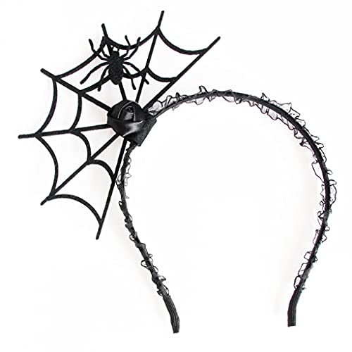 LLHCF Halloween-Kopfbedeckung, Netz-Stirnband, Spitzen-Halskette, Kostüm-Kopfschmuck für Cosplay-Party, Neuheit Kopfschmuck von LLHCF